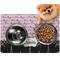 Paris Bonjour and Eiffel Tower Dog Food Mat - Small w/ Name or Text