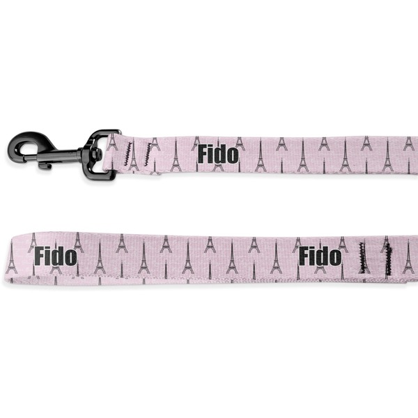 Custom Paris Bonjour and Eiffel Tower Deluxe Dog Leash (Personalized)