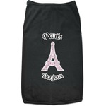 Paris Bonjour and Eiffel Tower Black Pet Shirt (Personalized)