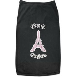 Paris Bonjour and Eiffel Tower Black Pet Shirt (Personalized)
