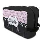 Paris Bonjour and Eiffel Tower Toiletry Bag / Dopp Kit (Personalized)