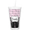 Paris Bonjour and Eiffel Tower Double Wall Tumbler with Straw (Personalized)