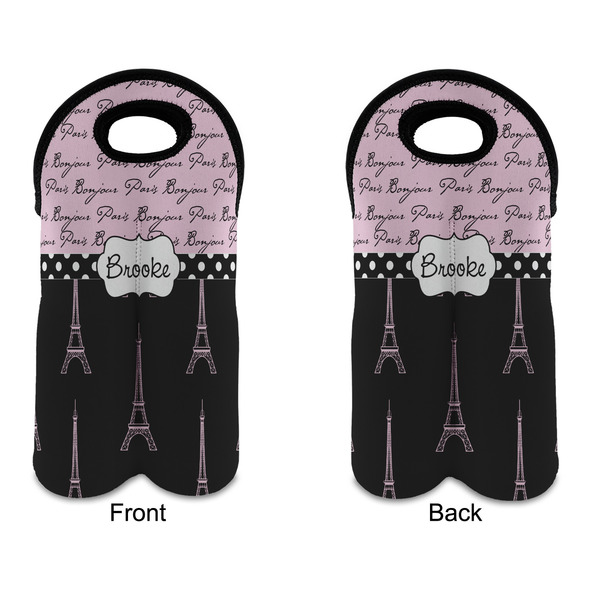 Paris Bonjour and Eiffel Tower Double Wine Tote - APPROVAL (new)