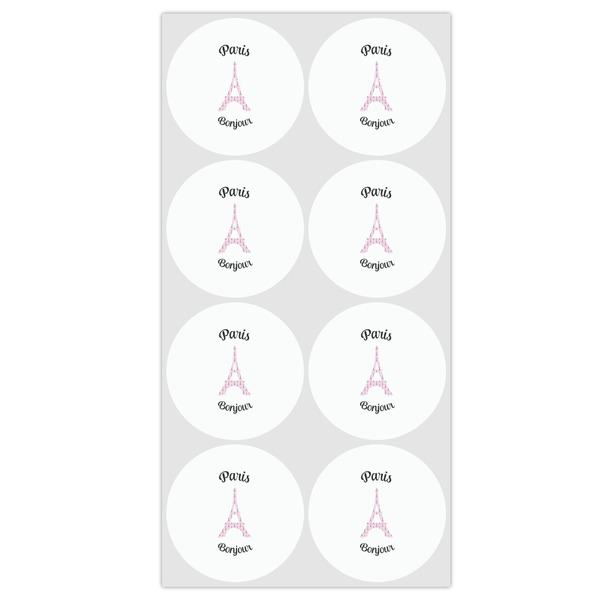 Paris Bonjour and Eiffel Tower Drink Topper - Medium - Set of 12