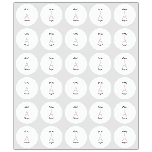 Paris Bonjour and Eiffel Tower Drink Topper - XSmall - Set of 30