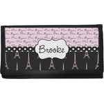 Paris Bonjour and Eiffel Tower Canvas Checkbook Cover (Personalized)