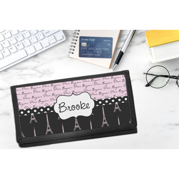 Paris Bonjour and Eiffel Tower DyeTrans Checkbook Cover - LIFESTYLE
