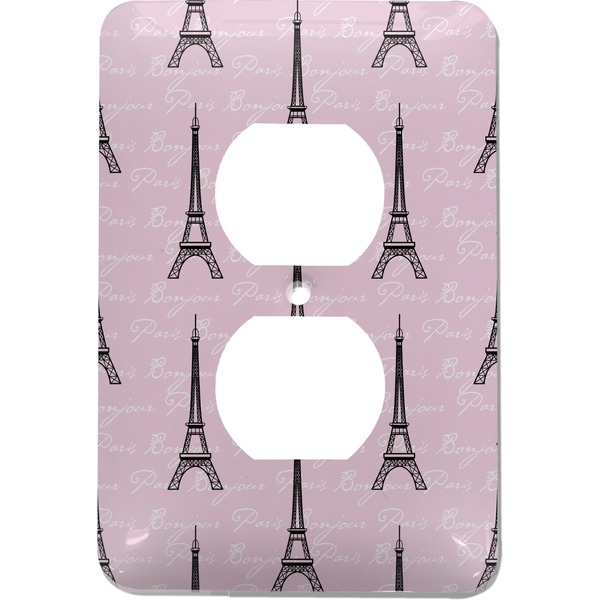 Custom Paris Bonjour and Eiffel Tower Electric Outlet Plate