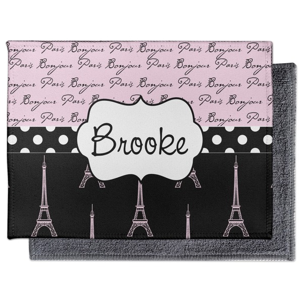 Paris Bonjour and Eiffel Tower Electronic Screen Wipe - Flat