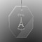 Paris Bonjour and Eiffel Tower Engraved Glass Ornaments - Octagon