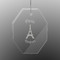 Paris Bonjour and Eiffel Tower Engraved Glass Ornament - Octagon (Personalized)