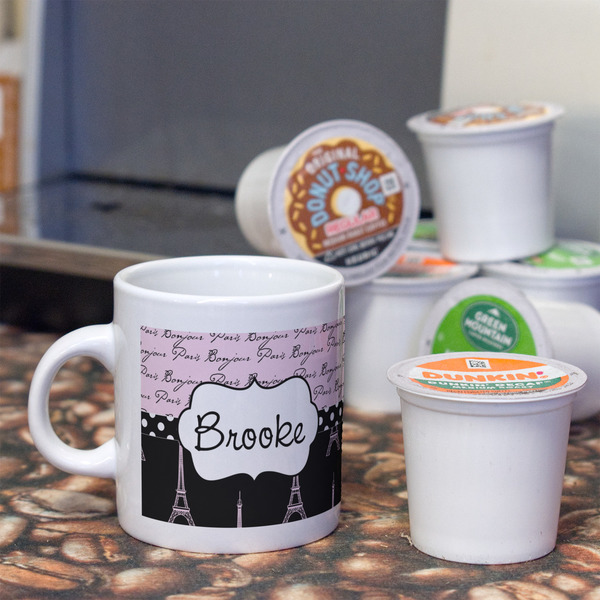 Paris Bonjour and Eiffel Tower Espresso Cup - Single Lifestyle