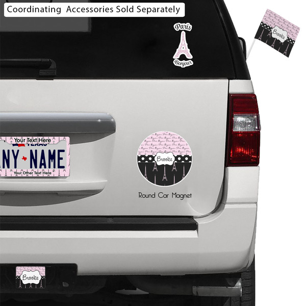 Paris Bonjour and Eiffel Tower Exterior Car Accessories