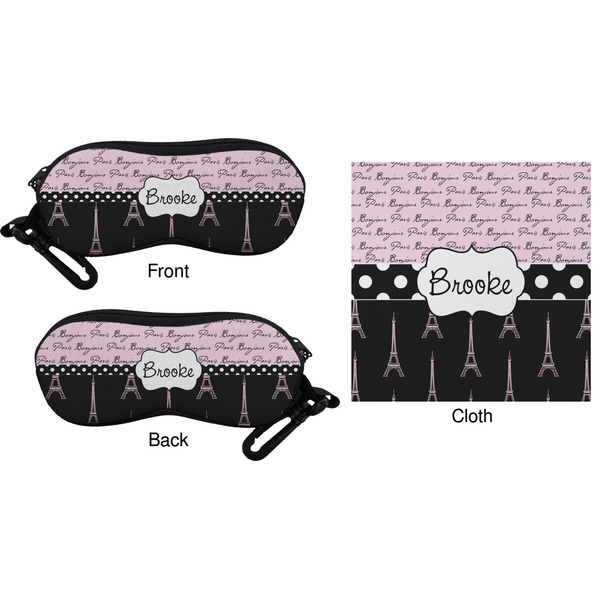 Paris Bonjour and Eiffel Tower Eyeglass Case & Cloth (Approval)