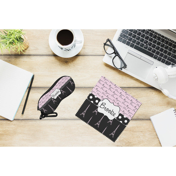 Paris Bonjour and Eiffel Tower Eyeglass Case and Cloth Set - LIFESTYLE