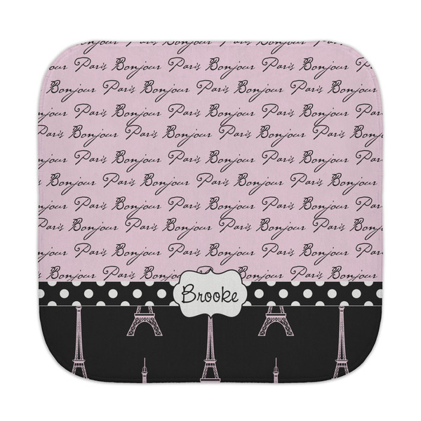 Custom Paris Bonjour and Eiffel Tower Face Towel (Personalized)