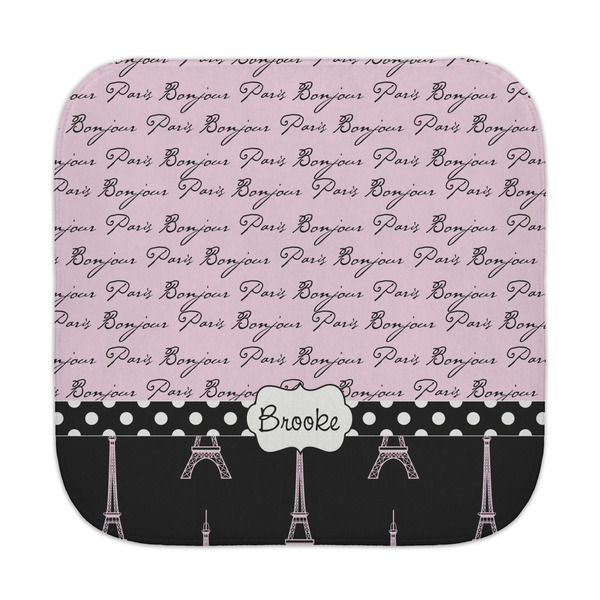 Custom Paris Bonjour and Eiffel Tower Face Towel (Personalized)