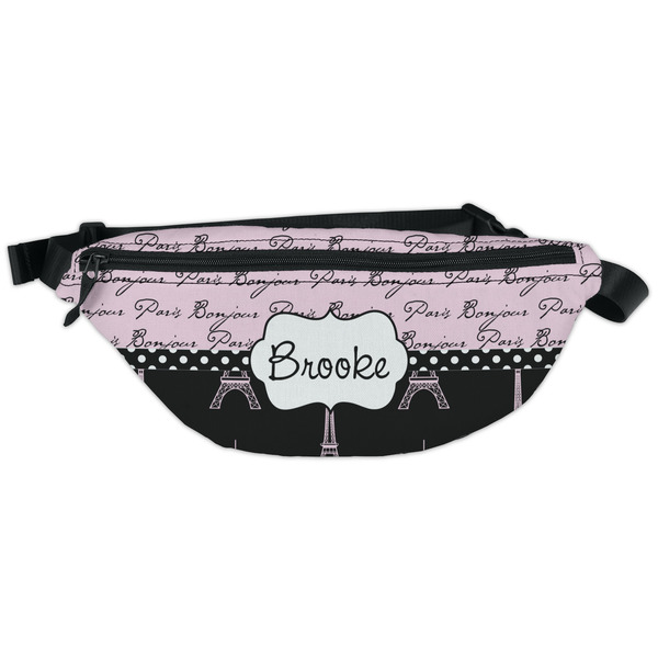 Custom Paris Bonjour and Eiffel Tower Fanny Pack - Classic Style (Personalized)