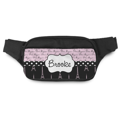 Paris Bonjour and Eiffel Tower Fanny Pack (Personalized)