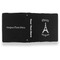 Paris Bonjour and Eiffel Tower Leather Binder - 1" - Black- Back Spine Front View