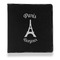 Paris Bonjour and Eiffel Tower Leather Binder - 1" - Black (Personalized)