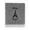 Paris Bonjour and Eiffel Tower Leather Binder - 1" - Grey - Front View