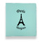 Paris Bonjour and Eiffel Tower Leather Binder - 1" - Teal (Personalized)