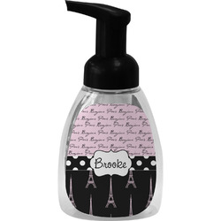 Paris Bonjour and Eiffel Tower Foam Soap Bottle - Black (Personalized)