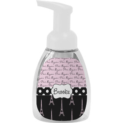 Paris Bonjour and Eiffel Tower Foam Soap Bottle - White (Personalized)