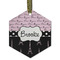Paris Bonjour and Eiffel Tower Frosted Glass Ornament - Hexagon
