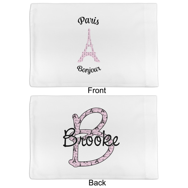 Paris Bonjour and Eiffel Tower Full Pillow Case - APPROVAL (partial print)
