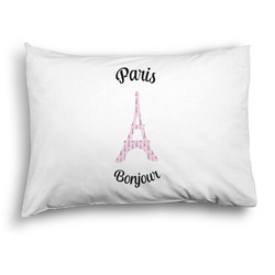 Paris Bonjour and Eiffel Tower Pillow Case - Standard - Graphic (Personalized)