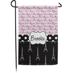 Paris Bonjour and Eiffel Tower Garden Flag (Personalized)