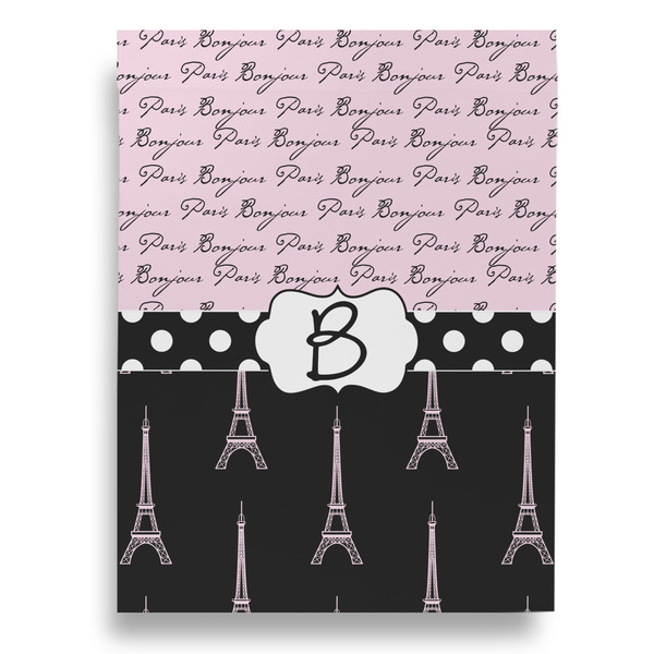 Paris Bonjour and Eiffel Tower Garden Flags - Large - Double Sided - BACK