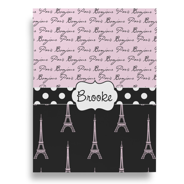 Paris Bonjour and Eiffel Tower House Flags - Double Sided - FRONT