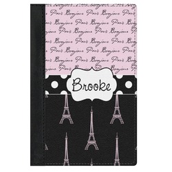 Paris Bonjour and Eiffel Tower Genuine Leather Passport Cover (Personalized)