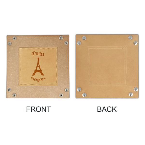 Paris Bonjour and Eiffel Tower Genuine Leather Valet Trays - APPROVAL