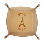 Paris Bonjour and Eiffel Tower Genuine Leather Dice Tray (Personalized)