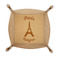 Paris Bonjour and Eiffel Tower Genuine Leather Valet Trays - FRONT (folded)