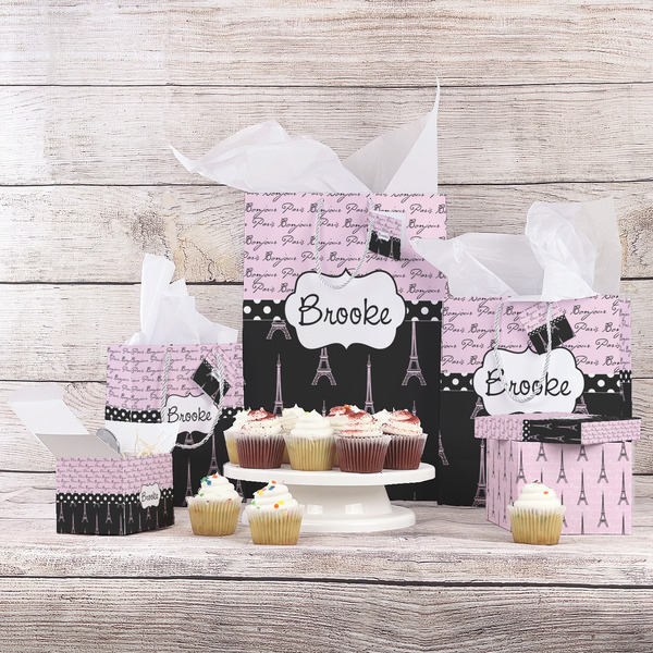 Paris Bonjour and Eiffel Tower Gift Bags - In Context