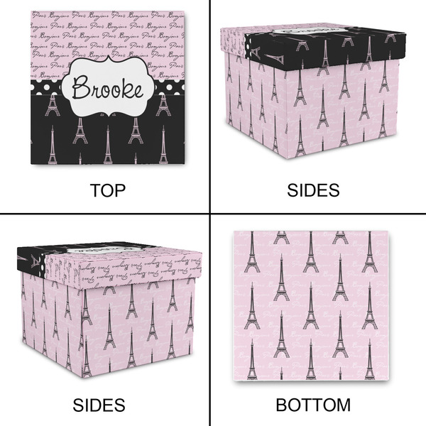 Paris Bonjour and Eiffel Tower Gift Boxes with Lid - Canvas Wrapped - Medium - Approval