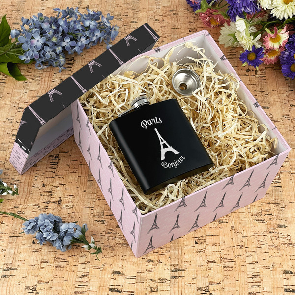 Paris Bonjour and Eiffel Tower Gift Boxes with Lid - Canvas Wrapped - X-Large - In Context