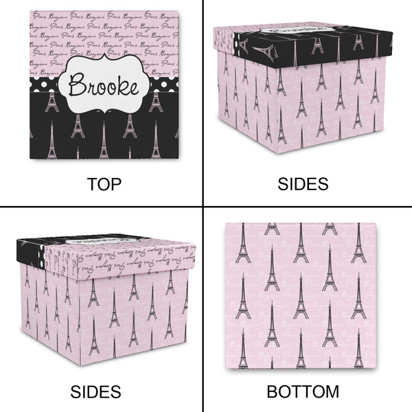 Paris Bonjour and Eiffel Tower Gift Boxes with Lid - Canvas Wrapped - XX-Large - Approval