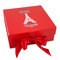 Paris Bonjour and Eiffel Tower Gift Boxes with Magnetic Lid - Red - Front