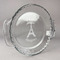 Paris Bonjour and Eiffel Tower Glass Pie Dish - FRONT