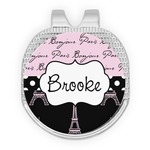 Paris Bonjour and Eiffel Tower Golf Ball Marker - Hat Clip - Silver