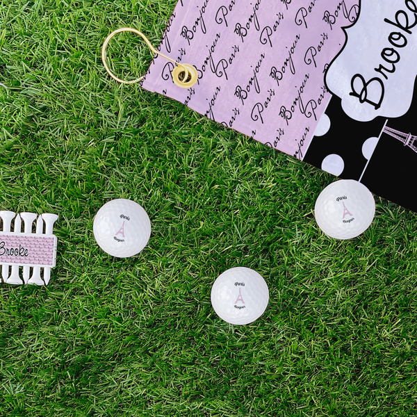 Paris Bonjour and Eiffel Tower Golf Balls - Generic - Set of 3 - LIFESTYLE