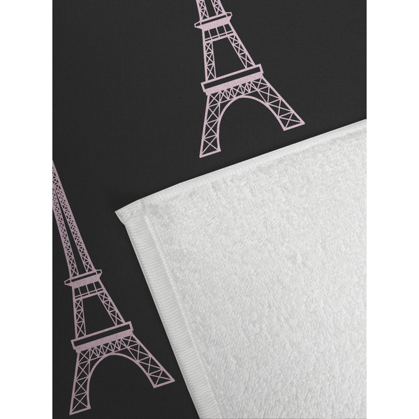 Paris Bonjour and Eiffel Tower Golf Towel - Detail