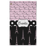 Paris Bonjour and Eiffel Tower Golf Towel - Poly-Cotton Blend - Large w/ Name or Text