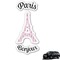 Paris Bonjour and Eiffel Tower Graphic Car Decal